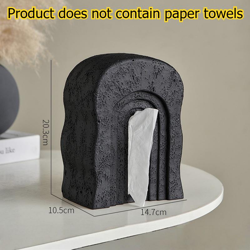 1pcs Simple Stylish Door-Shaped Tissue Box Resin Home Living Room Table Decorative Ornament Tissue Storage Box