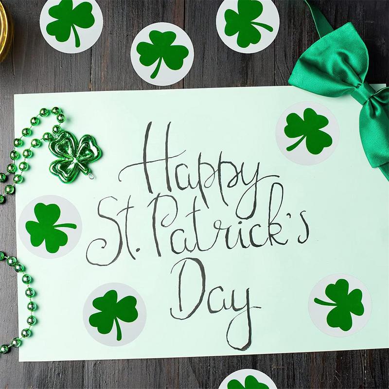 Shamrock Stickers St. Patrick's Day Shamrock Decals Adhesive Seal Labels For Irish Holiday Family Party DIY Lovers Classroom