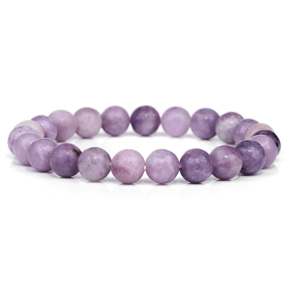 Fashion Natural Stone Pink Angelite Beads Bracelet 8mm Sunstone Beaded Energy Yoga Bracelet Jewelry for Women Handmade Gifts