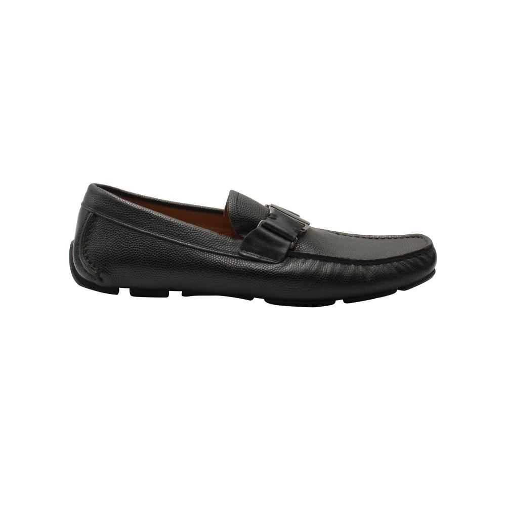 

Salvatore Ferragamo Slip On Loafers In Black Leather Black US 7