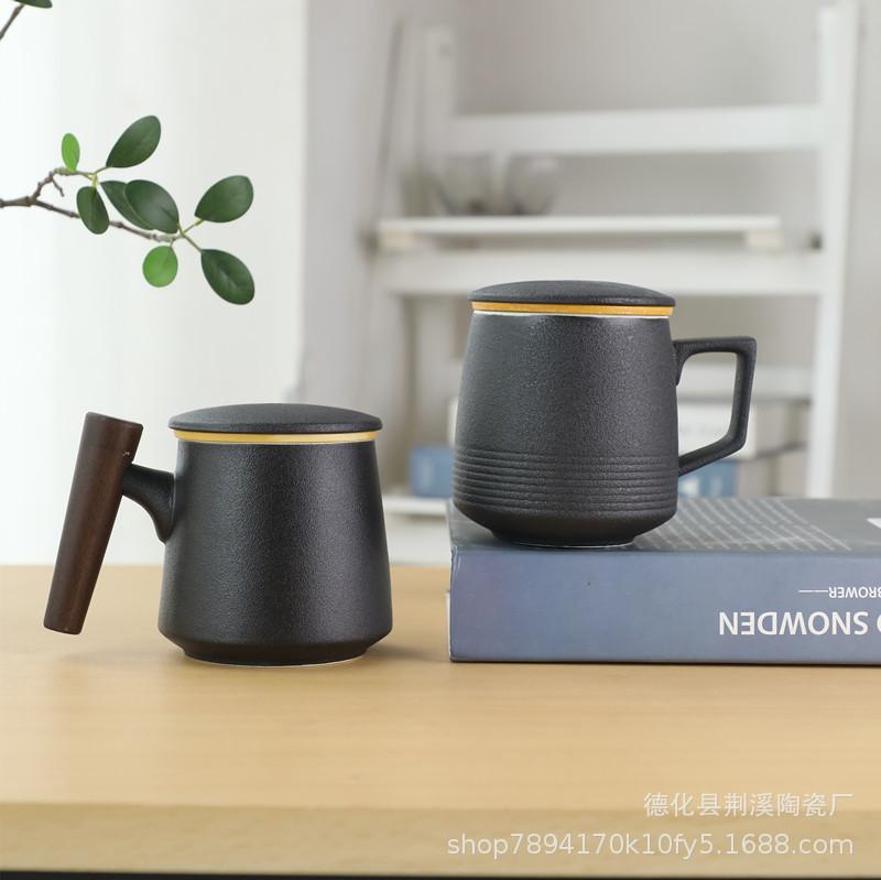 Japonský špičkový suvenýr Oddělování čaje Černá keramika Čajový šálek Keramický šálek Kancelářský dárkový šálek