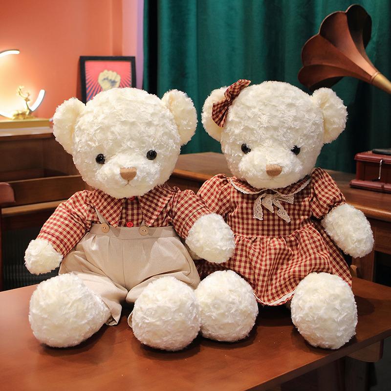 Cute Couple Bear A Pair Of Dolls Plush Teddy Bear Hug Bear Doll Girlfriend Wedding Doll