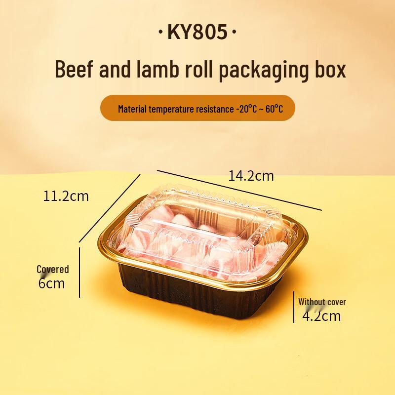 High-Grade Disposable Anti-Fog Meat Roll Packaging Box with Buckle