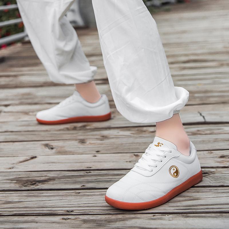 Buty do Tai Chi Jurzhen skóra bydlęca podeszwa buty treningowe męskie buty sportowe do sztuk walki oddychające