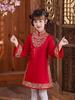 Girls' Red Winter Cheongsam Tang Suit - Padded Children's Chinese New Year Costume
