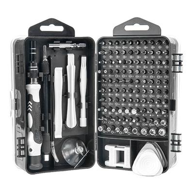 Jeu de tournevis 115 en 1 Magnétique Précis Kit de réparation de téléphone portable Outils de maintenance Gris Noir