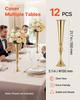 12 PCS Wedding Flower Vase, 55 cm Tall Trumpet Flower Table Centerpieces, Banquet Vases Easy Installation, Electroplated Versatile Arrangement Stand