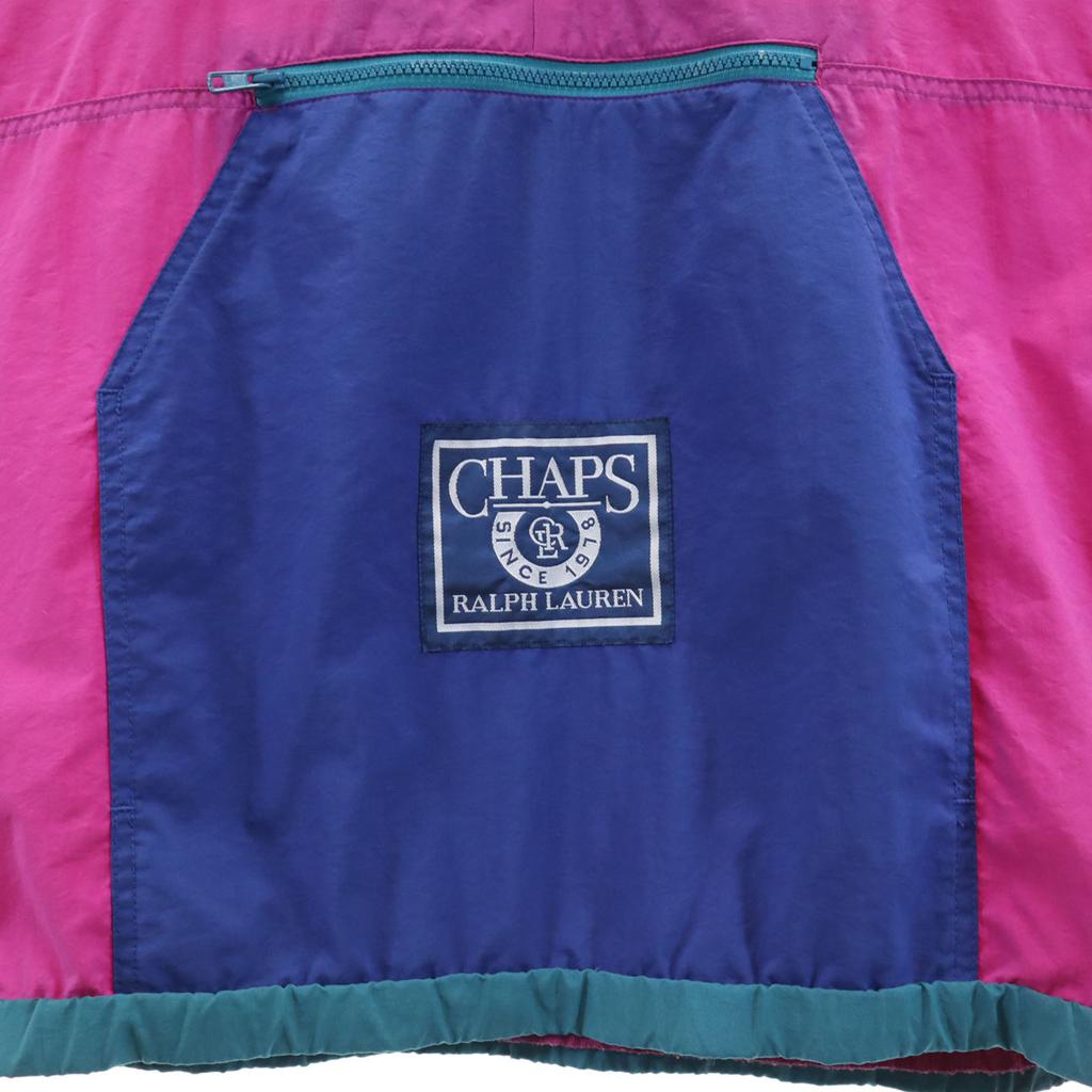 CHAPS RALPH LAUREN 80s Vintage Pullover Nylon Jacket L Pink Men's Used