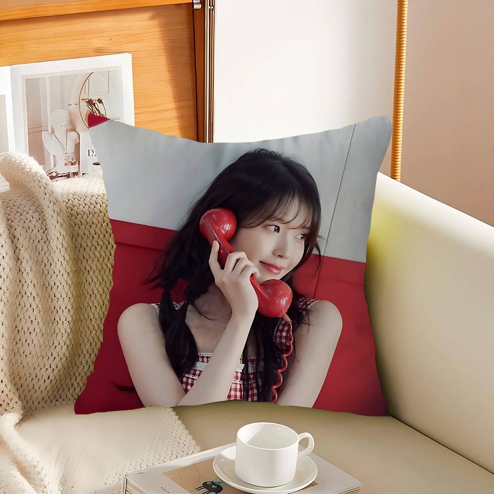 Singer I-IU Photo Pillow Case Throw Pillow Chair Seat Cushion Nap Pillows Home Chair Cushion Seat Soft Pad Pillow Sofa Cushion