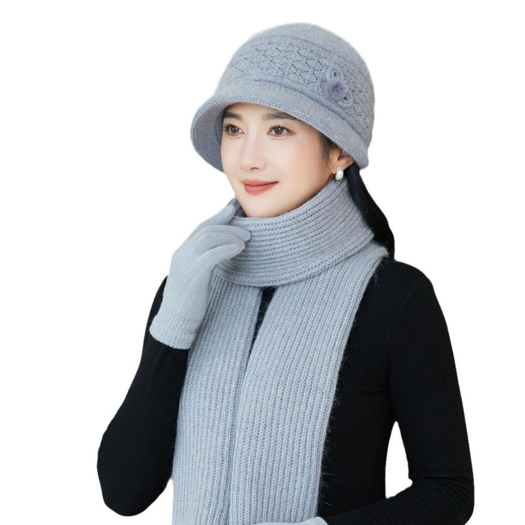 Man Hat Lady Grandma Warm Knitted Wool Hat Mom Hat ColdSeason Old Lady Cold Hat Scarf Strong Strong Strong Strong