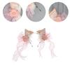Sweet Students Woman Cat Ear Hairband with Flower&Bowknot Gorgeous Cat Ear Headbands Chinese Style Hanfu Hair Hoop