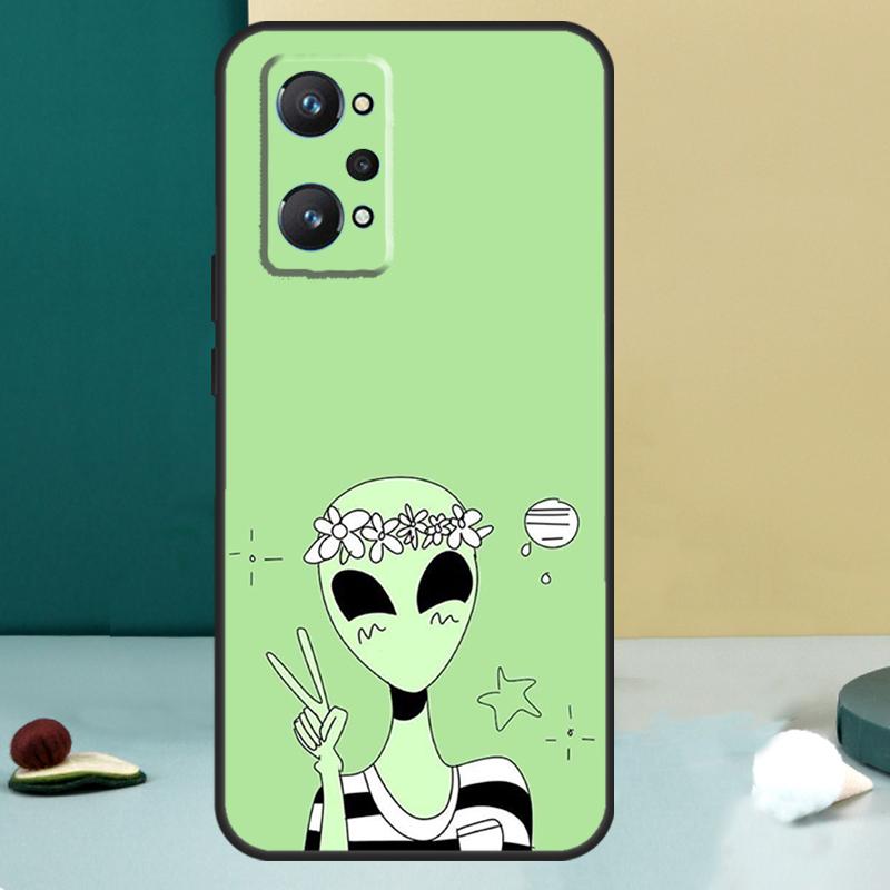 Aesthetics Cute Cartoon Alien For Realme 13 12 10 11 14 Pro Plus GT 6 5 6T GT7 Pro C55 C53 C51 C21Y C25S C75 C67 C61 Case