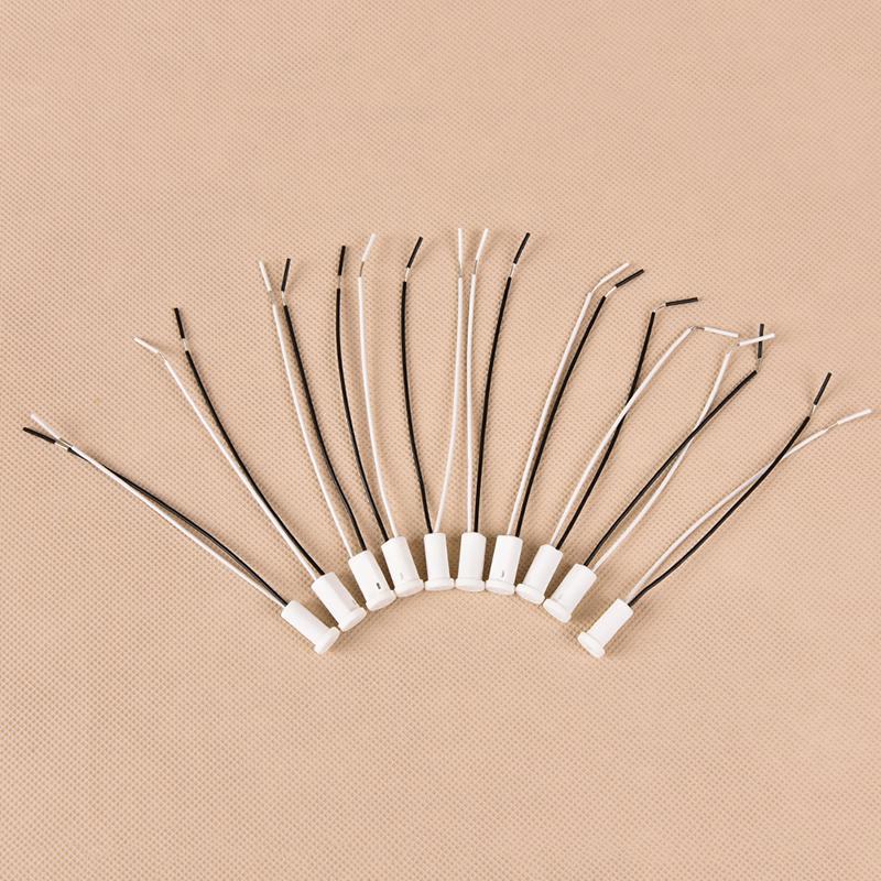 10Pcs/Lot G4 Base G4 Socket Plug Ceramic G4 Holder Head Wire Connector 10Cm