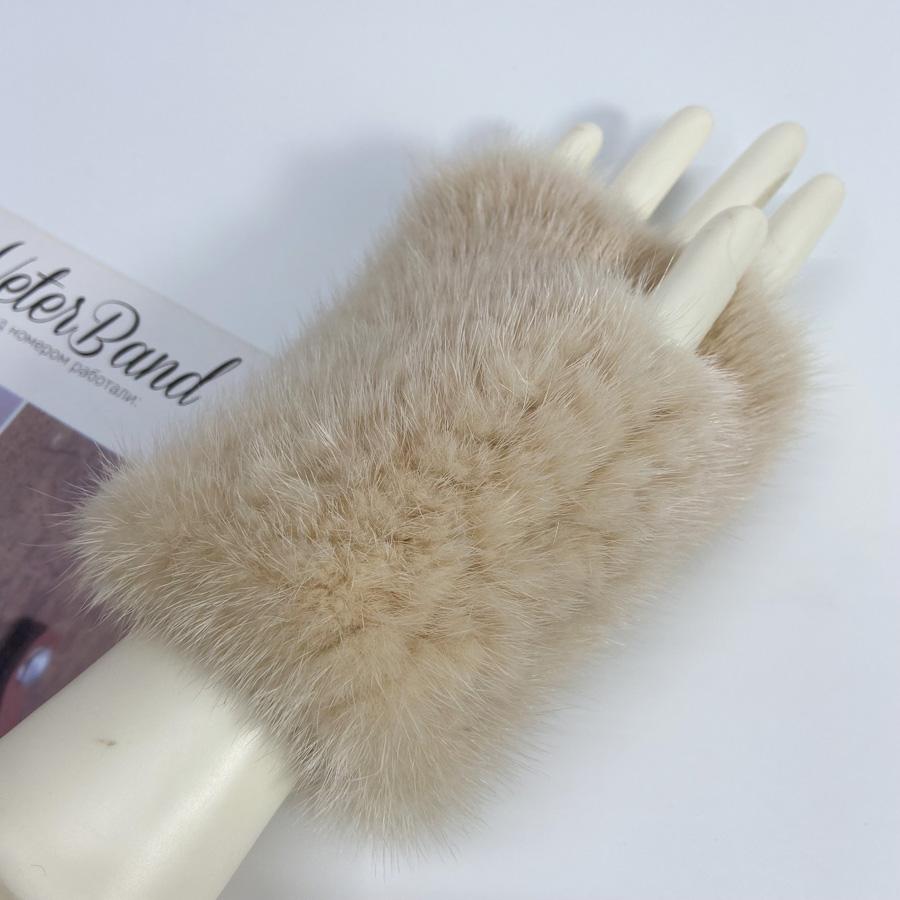 Real Mink Fur Fingerless Gloves for Women Girls Natural Fur Knitted Mittens Warm Soft Luxury Winter Gloves