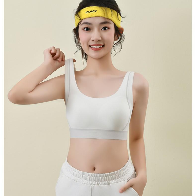 525 New Girls' Vest with Wide Straps: Breathable, Comfortable 2-in-1 Sports Underwear for Growth Period