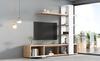 Woonkamerkast, Woonkamermeubelset 180 x 33,5 x 151,5 cm, Geschikt voor TV's onder 60 inch, Moderne Eiken Wit TV-meubel, TV Wandmeubel Set