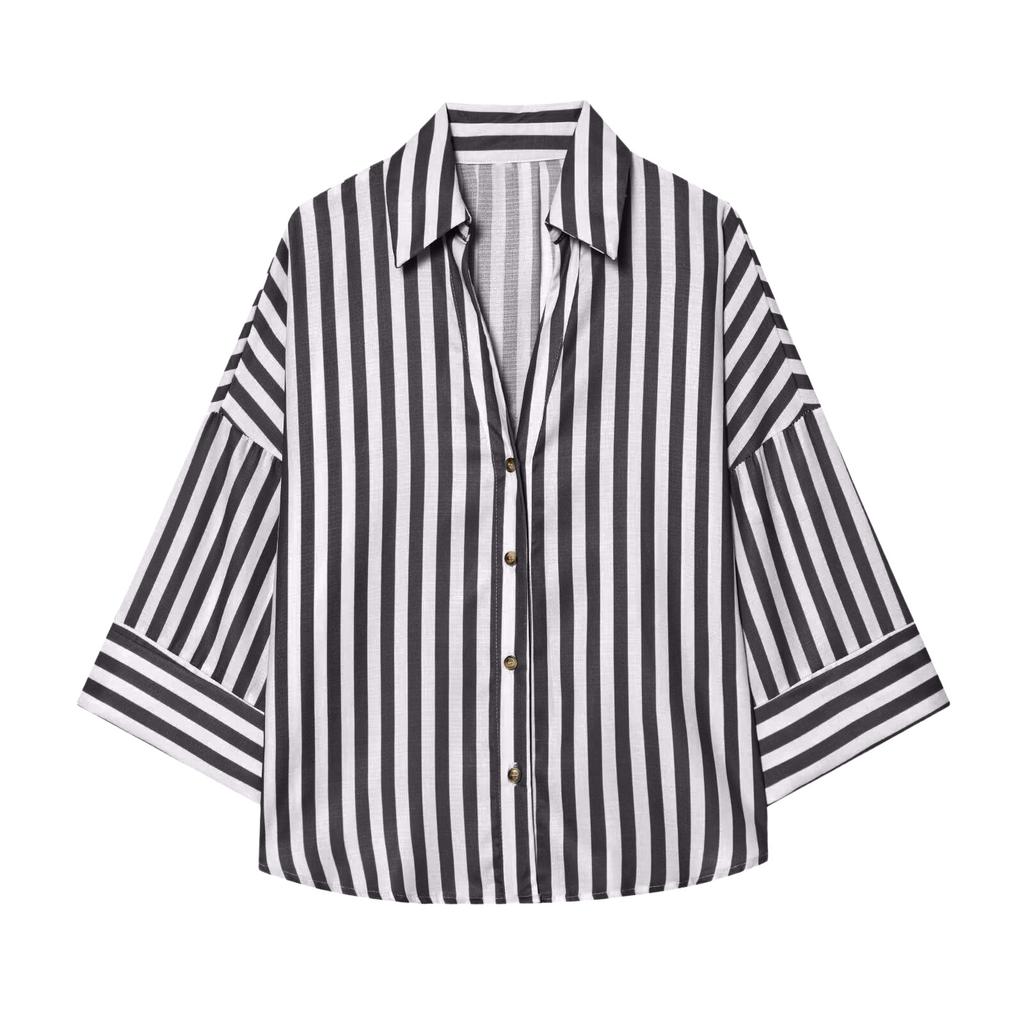 Camisa Feminina de Linho Colorida da Moda com Manga Larga e Confortável