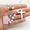 Mother-of-Pearl Rose Rosary In Four Major Hall Style, Imported from Italy