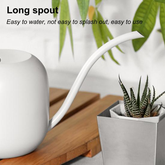 Flower Watering Can 1200ML Stainless Steel Long Spout Large Capacity Wooden Plant Handle Modern Indoor Outdoor Plants Flowers Pot Gardening Supplies