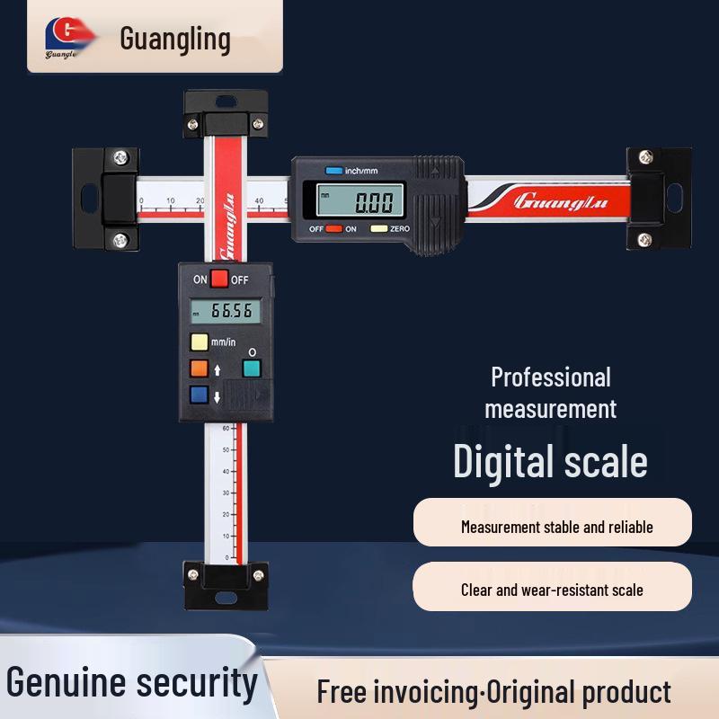 Guilin Guanglu Digital Display Scale - Horizontal/Vertical Options (100-600) 0-100mm Horizontal