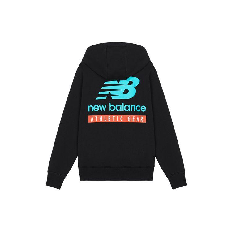 

New Balance Sport Casual Print Logo Толстовка с капюшоном Мужской топ Черный AMT11514-BK