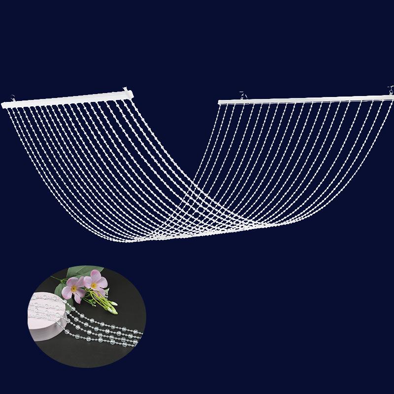 Crystal Beaded Wedding Ceiling Decoration - Acrylic Curtain with Flowing Water Pearl Chain