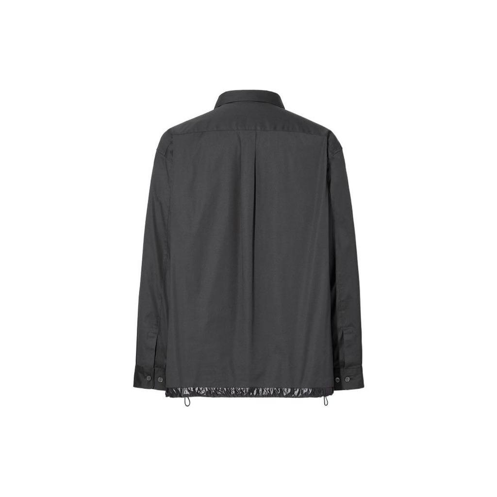 UNIQLO Jil Sander Collaboration Solid Color Casual Long Sleeve Shirt Men shirts Dark-Gray 446428-08