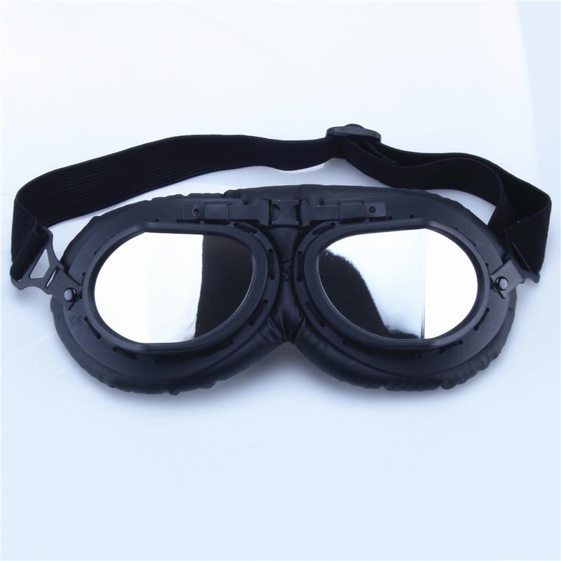 Steampunk Black Motorcycle Flying Goggles Vintage Pilot Biker Eyewear Helmet Protective Gear Glasses for Motorbike