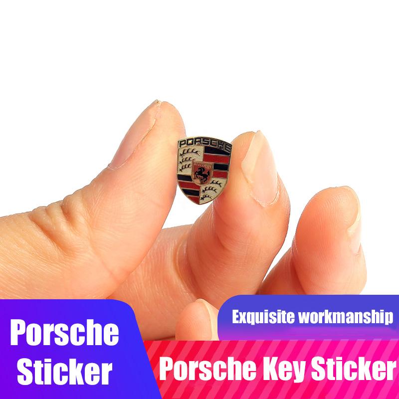Car Remote Key Sticker Aluminum Emblem Decoration Decal For Porsche Panamera Taycan 911 718 Macan Cayenne Boxster Cayman 918