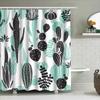 Cactus Printed Shower Curtain Waterproof Decorative Bathroom Liner Set For Home Living Room