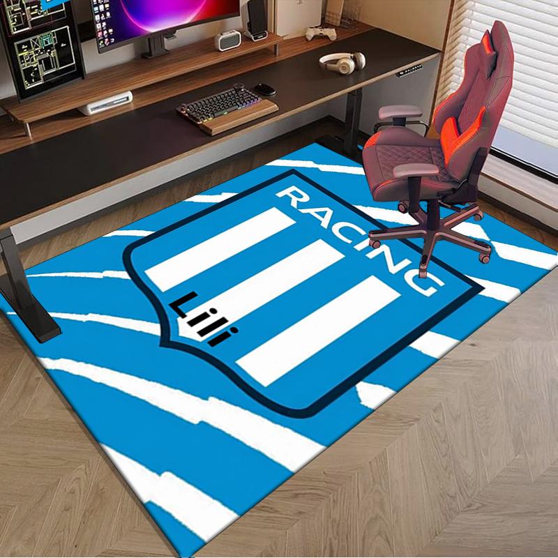 Rennteam-Emblem Teppich für Büro, Stuhlunterlage, Dekorativer Teppich Wohnzimmer Matte, Große Größe Fan Geschenke Weihnachtsgeschenke