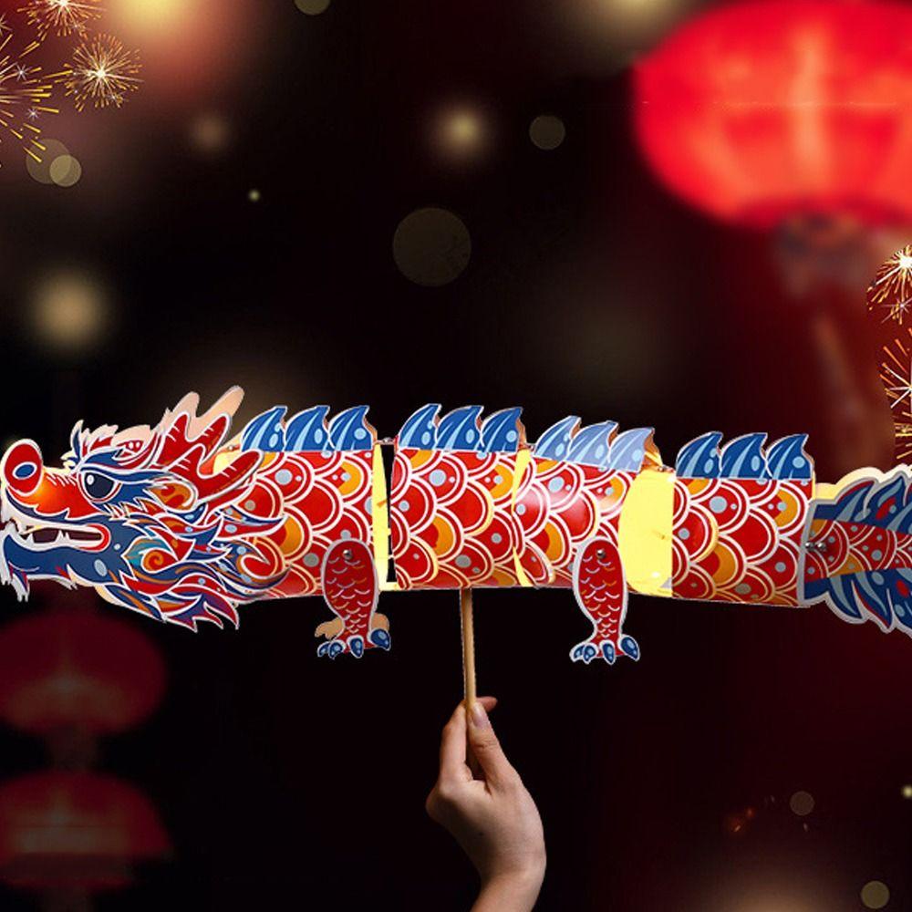 Chinese Dragon Dance Lantern Handmade LED Lantern Toys DIY Material Bag Antique Lantern  New Year