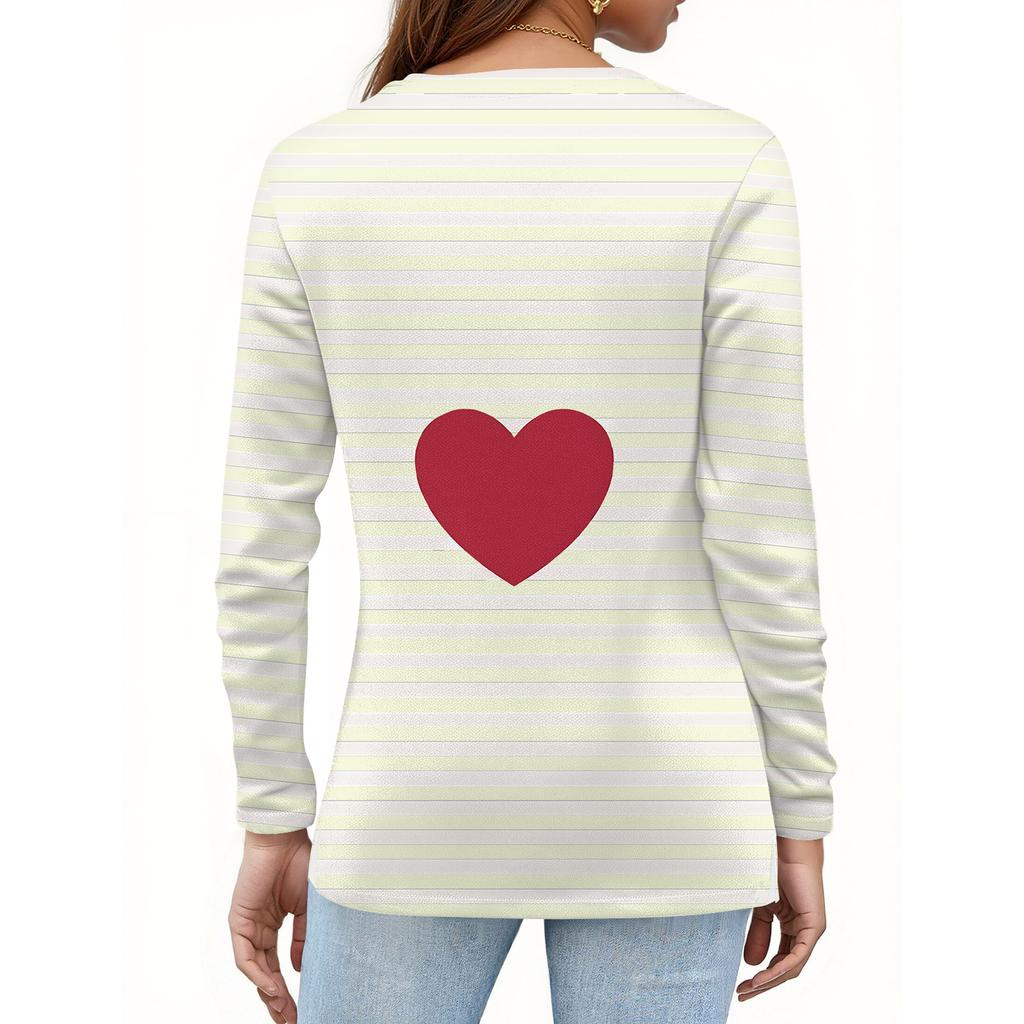 Women's Fashion Hem Slit Casual Floral Print Round Neck Long Sleeve Top