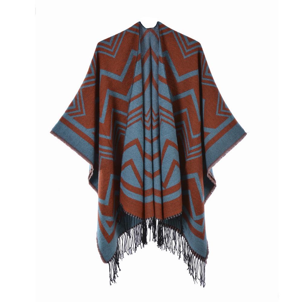Warm Thickened Tassel Scarf Shawl for Autumn/Winter Travel Photos