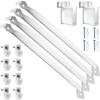 AT19-12 Inch Wire Shelf Brackets Set, 4 Pack Metal White Closet Support Bracket With End Brackets & Clips For Wall Bracket