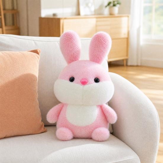 Peluche, Oreiller Câlin Forme Animal Dessin Animé avec Tissu Ultra Peluche Extensible, Peluche Lapin Cochon Coussin Décoratif