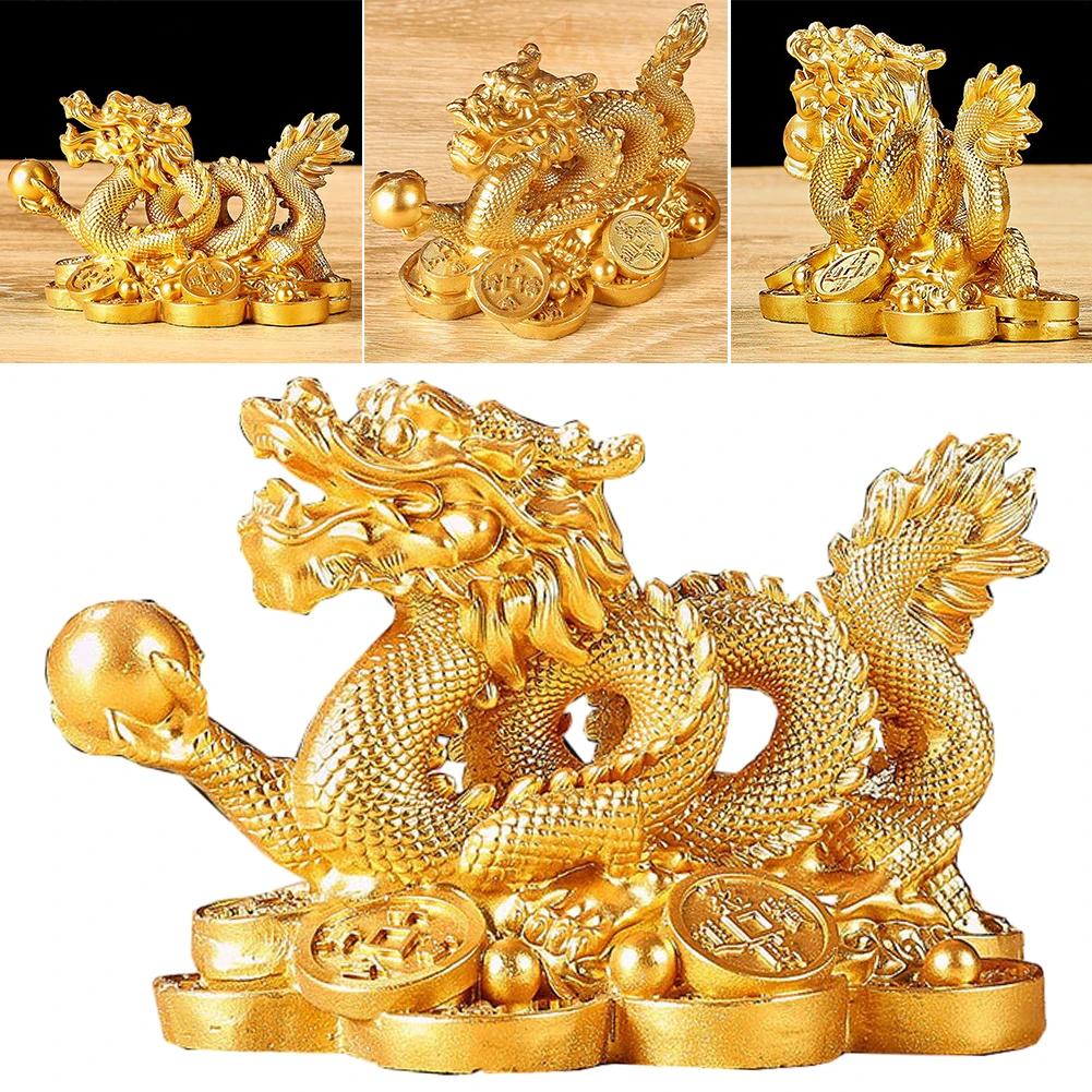 2025 Feng Shui Dragon Statue Attract Wealth New Year Dragon Sculpture Good Luck Auspicious Dragon Desktop Ornament Figurines