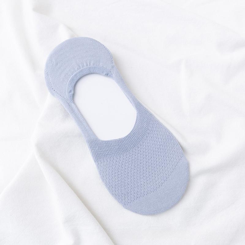 Women's Invisible Cotton Boat Socks Mesh Breathable Ankle Low Cut Silicone Non-Slip Socks