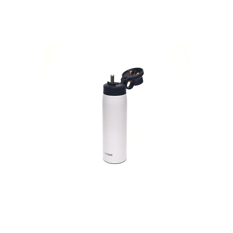 Tiger Corporation (TIGER) Stainless Steel Water Bottle, 500ml, with Straw, Insulated, Lightweight, Easy To Clean, BPA-Free, Snowdrop (White)