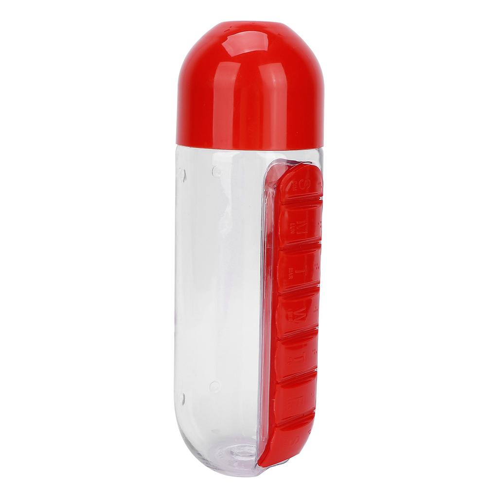 2 v 1 Úložná láhev na léky a vodu Denní organizér na pilulky Cestovní úložný pohár na léky