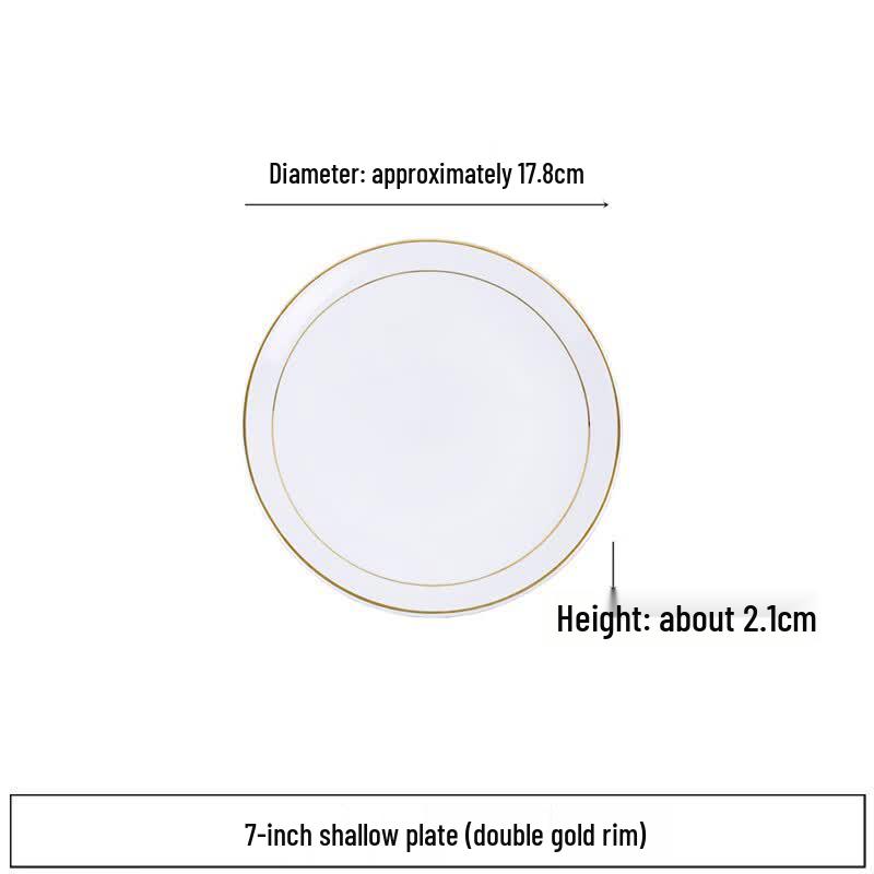 European Style Gold Rim Ceramic Plate