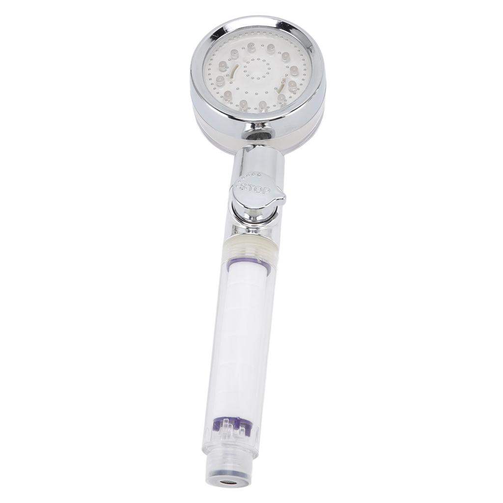 LED Shower Head 3 Color Changing Temperature Controlled Shower Filtered Sprayer with Pause Switch