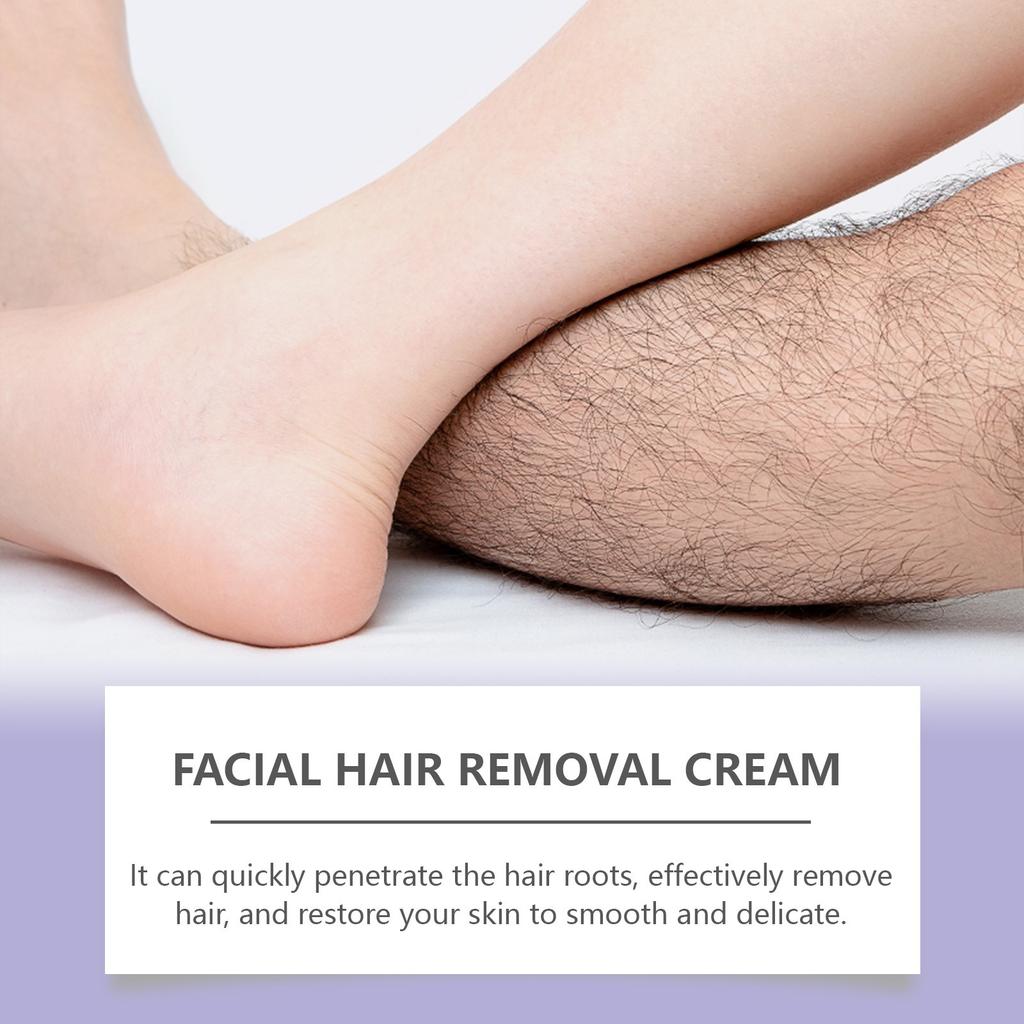 Diese sanfte Gesichtshaarentfernungscreme ist schnell und nicht reizend.. Es eine Haarentfernungscreme für glatte Haut