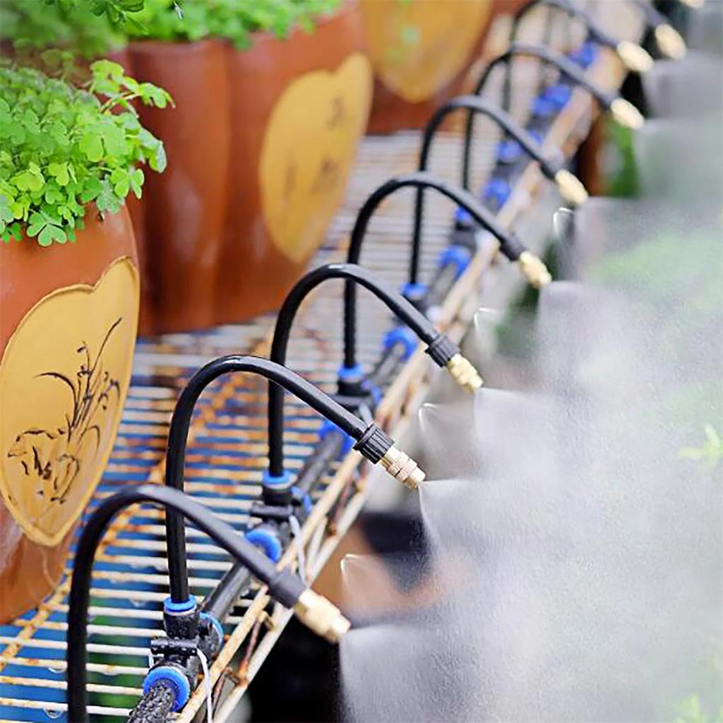 Brass Atomization Mist Nozzle 4/7mm 6mm 8mm Interface Barb Spray Head Garden Greenhouse Irrigation Cooling Humidifying Sprinkler