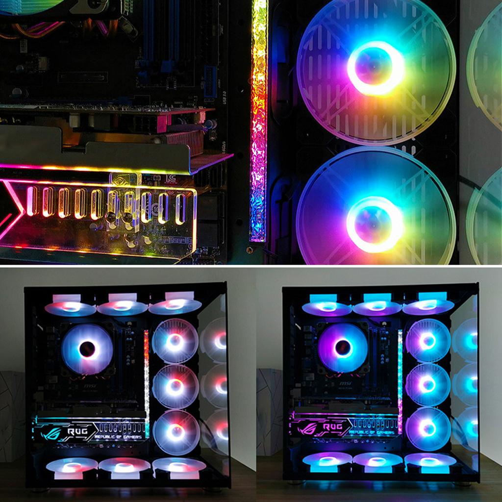 12cm Desktop PC Computer for Case Cooling Fan LED Lights Color Changing RGB Chassis Fan Controller Remote Control