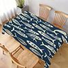 One Simple Fish-shaped Tablecloth, Creating an Atmosphere of Marine Art. Rectangular, Durable Polyester Fabric.zyc