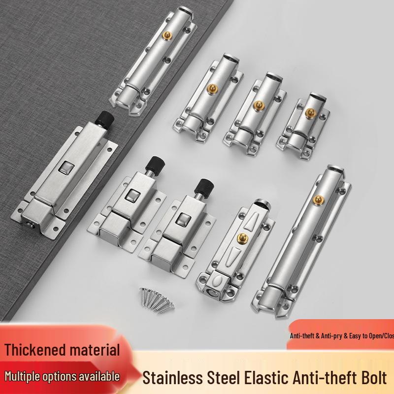 Stainless Steel Automatic Spring Bolt for Small Doors and Windows - Surface Mounted Latch for Wooden and Bathroom Doors