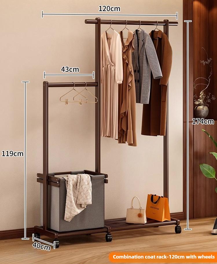 Hanging Hanger Household Floor-to-ceiling Coat Rack Bedroom Bedside At Night Clothes Artifact Rental House