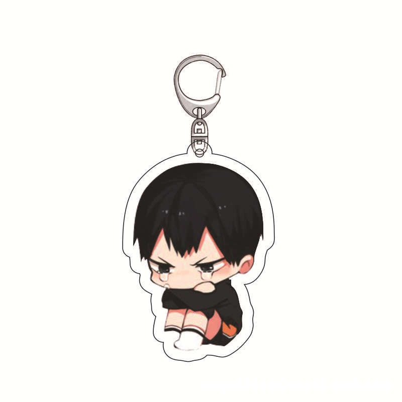 Haikyuu!! Hinata Shoyo Tobio Kageyama Daichi Sawamura Character Acrylic Car Keychain Cartoon Anime Charm Pendant Accessories