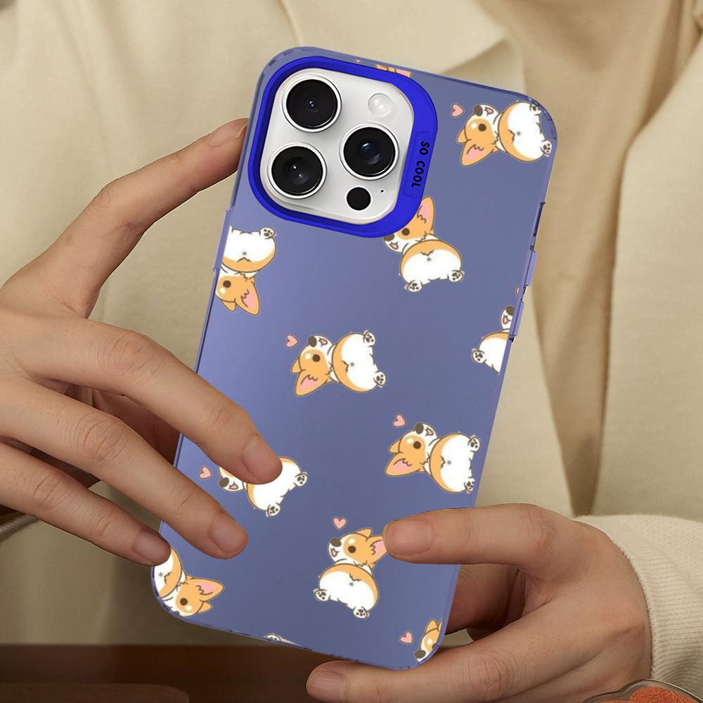 Funny Cute Dog Corgi Phone Case For IPhone 16 15 14 13 12 11 Pro Max X XR XSMAX 8 7 Plus Matte Shockproof Back Cover